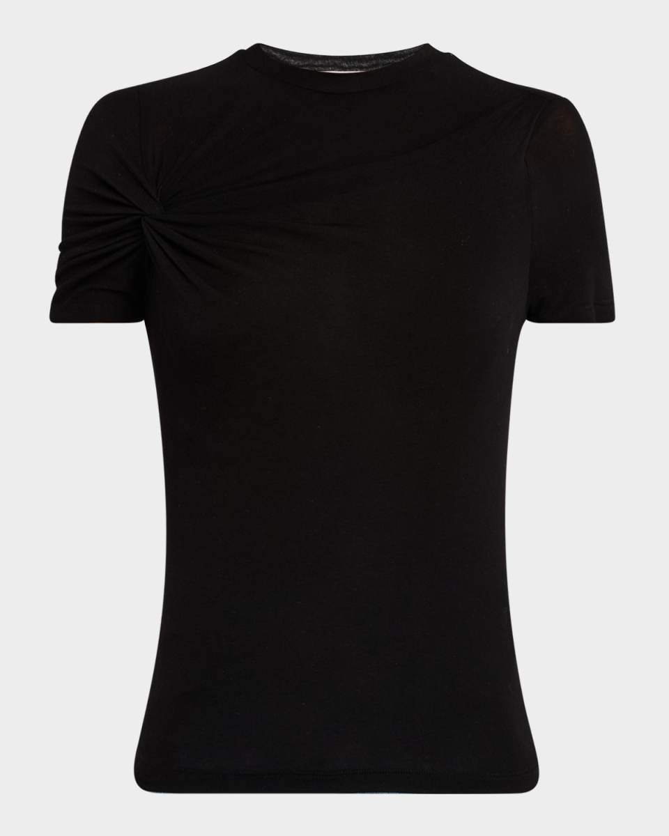 Lissa Gathered Short-Sleeve Tee